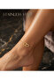 Gold Color Hollow Twin Heart Steel Anklet