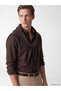 Southblue Brown Regular Fit Linen Blend Men's Shirt