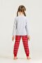 Wonderful Time Mother Daughter Gray Long Sleeve Pajama Set Ar3733-A-V1 - 3