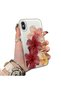 iPhone X Compatible Silicone Edge Hard Back Case Couple Phone Case with Floral Pattern
