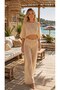 Beige Lux Chiffon Fabric Blouse and Pants Beach Wear 2-Piece Set L/Xl - 2