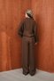 Women's Modal Woven Oversize Shirt High Waist Trousers Two-Piece Set - 5