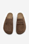 Women's Genuine Leather Eva Sole Closed Front Sabo Daily Slippers Solevu Brown Suede - 6