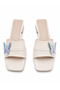 Stella Beige Color Butterfly Buckle Transparent Heel Women's Slippers - 5