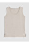 Vizyon New Season Gray U-Neck Stoned Soft Touch Women's Undershirt - 5