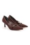 Women's Stiletto Nubuck Cross Strap Studded Detailed Thin Heel Evening Shoes L085.K1750 - 3