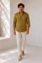 100% Pure Linen Relaxed Fit Long Sleeve Shirt Soil |   Mes128043-01 - 2
