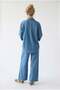 2134 Women's Tencel Comfortable Cut Shirt and Pants Set Blue - 5