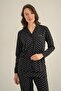 Women's Black Embroidered Shirt Pajama Set Pc9290-S-V1 - 6