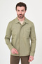 Straight Slim Fit Lapel Collar Hidden Button Seasonal Men's Coat Khaki - 39663.26Y