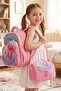 Leather Printed Pink Mermaid Themed Nursery and Preschool Kindergarten Backpack, Children's Bag with Thermal Meal and Wallet Gift