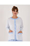 Aysun Teksti̇l Women's Large Size Front Buttoned Long Sleeve Comfortable Fit Mom Pajama Set %100 Cotton - 3