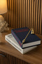 Fabric Decorative Book Box Set of 2 - Hidden Storage Box Navy Blue Modern Home Decoration - 3