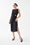 Yandan Brooched Pleated Pique Modal Dress - 2