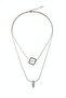 Steel Modern Design Square and Cylinder Pendant Necklace for Women - Stylish and Durable Accessory - 6