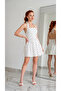 Women's Halter Neck Polka Dot Summer Mini Dress - 3
