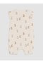 Özmarka New Season Ecru Patterned Baby Girl Jumpsuit 3-Piece - 5