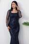 Square Neckline Long Sleeve Beaded Evening Dress 41231 - 7