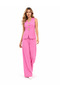 Monarch Elegance Gold Button Detailed Vest & Wide-Leg Pants Set - 5