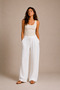 Women's Tie-Waist Wide-Leg Pants - White