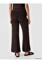 Lcw Vision Brown Openwork Wide Leg Women's Knitwear Trousers - 5