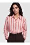Lcw Vision Red Striped Oversize Poplin Women's Shirt