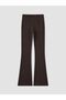 Lcwaikiki Classic Brown High Waist Spanish Flare Women's Pants - 7