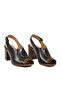 Black Genuine Leather Women's Heeled Sandals 2108518Y Z - 2