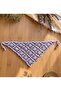 Hand Knitted Lilac Flower Motif Triangle Bandana – Tieable Summer Hair Accessory - 4