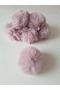 Furry Pompom Beanie Booties Hat Bag Ornament Plush Pompom Hand Knitted Accessory - 2