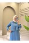 Women's 2 Piece Denim Jacket Long Dress Set – Premium Quality Hijab Jean Set N-05528 _ Light Blue
