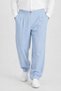 S-12Xl 100% Cotton Summer Comfortable Fit Baggy Trousers Baby Blue