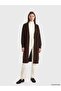Lcw Modest Brown Shawl Collar Oversize Women's Knitwear Cardigan