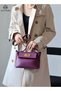 Bags for Ladies Luxury Women Handbag Crossbody Shoulder Bag Elegant Top Handle Mini Tote with Lock Closure Premium Purple Bag for Work Travel Daily Use - 6