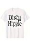 تي شيرت رجالي كلاسيكي بياقة دائرية وتصميم نصي بطبعة Dirty Hippie باللون الأسود مع تأثيرات متهالكة، مصنوع من القطن المسامي بلون سادة وأكمام قصيرة وقصة عادية، قطعة أساسية في خزانة الملابس، تي شيرت أبيض WT220439