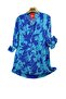 Plus Size Viscose Patterned Lace-Up Tunic - 2