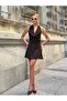 Stone Detailed Halter Neck Mini Dress - 5