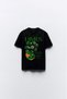 Unisex Oversized T-Shirt with Limes Motif Print Black / White - 2