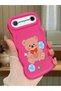 Tecno Spark Slim Compatible Case Camera Protector Red Silicone Couple Phone Case Bear Pattern