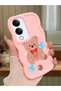 Vivo Y29T 5g Compatible Case Camera Protective Pink Silicone Couple Phone Case Bear Pattern