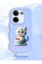 Tecno Camon 20 Compatible Case Camera Protector Blue Silicone Couple Phone Case Cat Pattern - 2