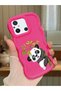 Redmi 11A Compatible Case Camera Protector Red Silicone Couple Phone Case Panda Pattern