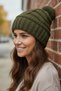 Women's Winter Pompom Thick Knitted Beanie - 7