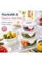 3 PCS Glass Food Storage Container Set 405ml 720ml 950ml, Round Airtight Storage Container - 6
