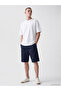 Xside Navy Blue Relax Fit Gabardine Men's Shorts - 2