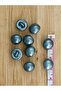 11mm Bottom Mounted Plastic Luxury Pearl Button. 9 Pieces. Metallic Gray. - 3