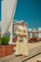Women's Lined Tulle Dress Yellow - 4