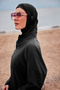 Full Covered Parachute Hijab Swimsuit 4 Pieces - Black |   M2402 - 6