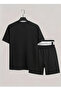 Cat Printed 100% Cotton Crewneck Children's T-Shirt-Shorts Two-Piece Set - 2