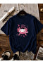 Women's Axolotl Printed Oversized T-Shirt - 2